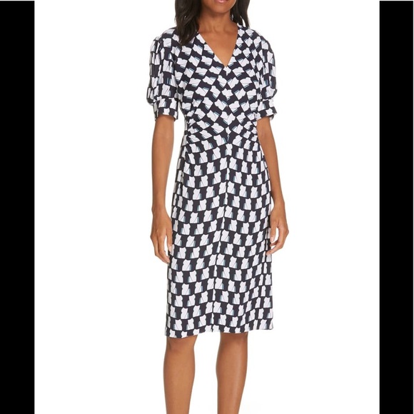 Lewit Dresses & Skirts - Lewis V-Neck Print Crepe Dress NEW NWT SZ 18